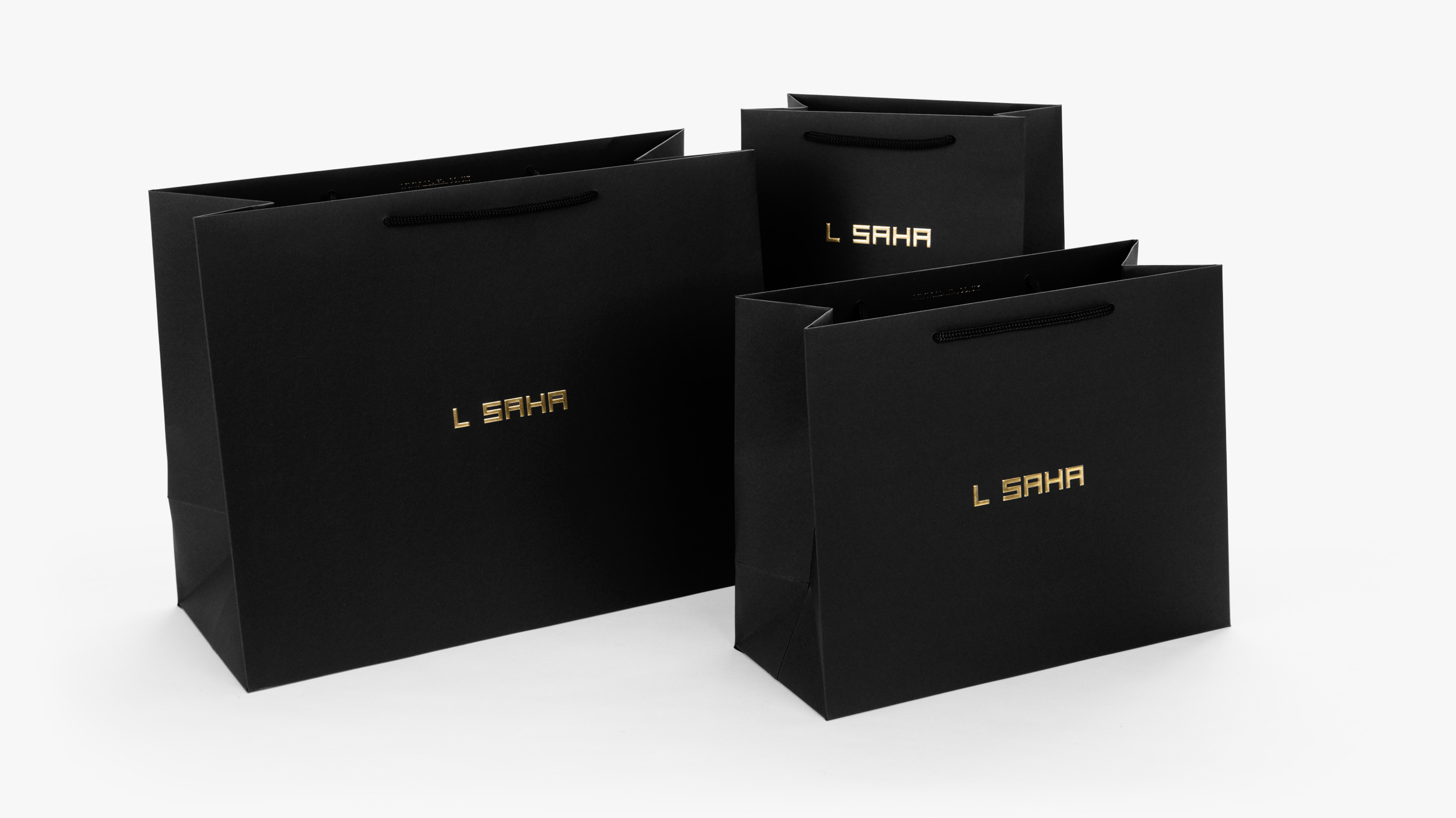 Premium-shopping-bag-from-black-paper-L-Saha-05 fashion paper bag design L Saha rope handle paper bags